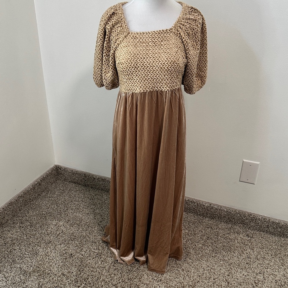 ❤️ Salt Smocked Top Velvet Midi Dress